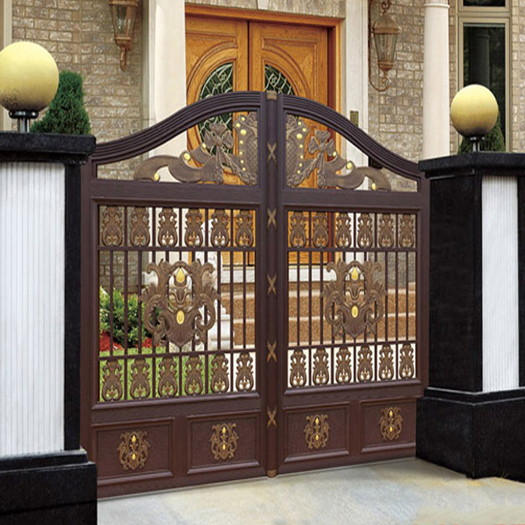 铁艺大门庭院双开门别墅围墙门家用乡村铁门不锈钢农村院子大铁门