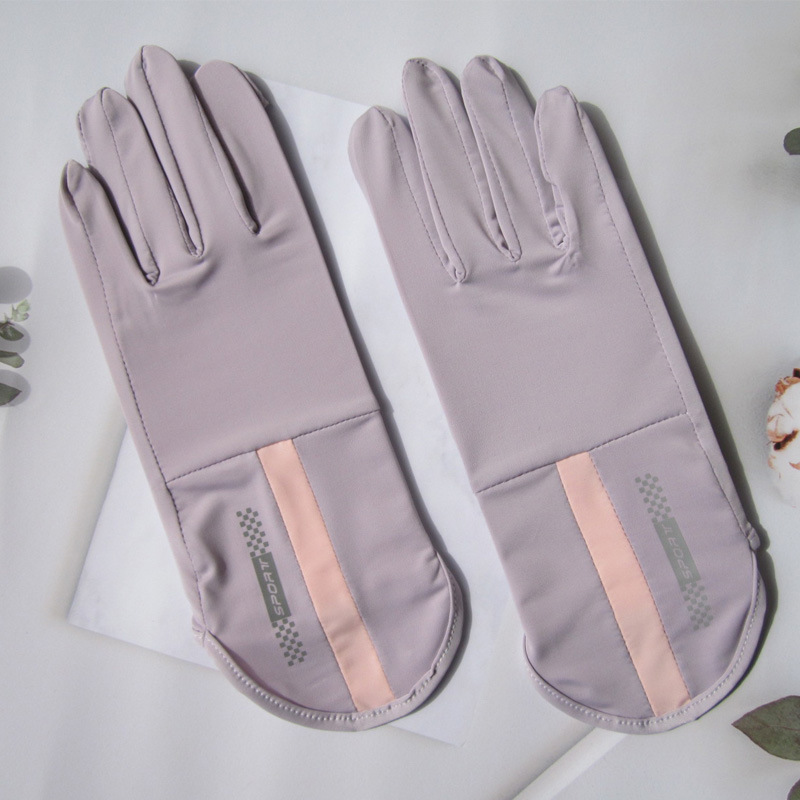 夏季防晒手套女士中长款户外冰丝透气骑车防滑可露指款式防晒手套