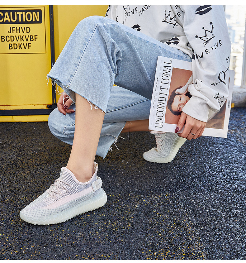 椰子鞋老爹鞋女2021春季满天星真爆天使情侣运动跑步套帮鞋子女