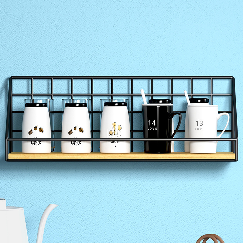 杯子收纳置物架杯架免打孔壁挂办公室墙上挂墙墙面水杯玻璃杯茶杯