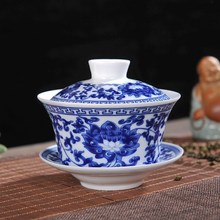 Jingdezhen ceramics blue and white three talents large跨境专