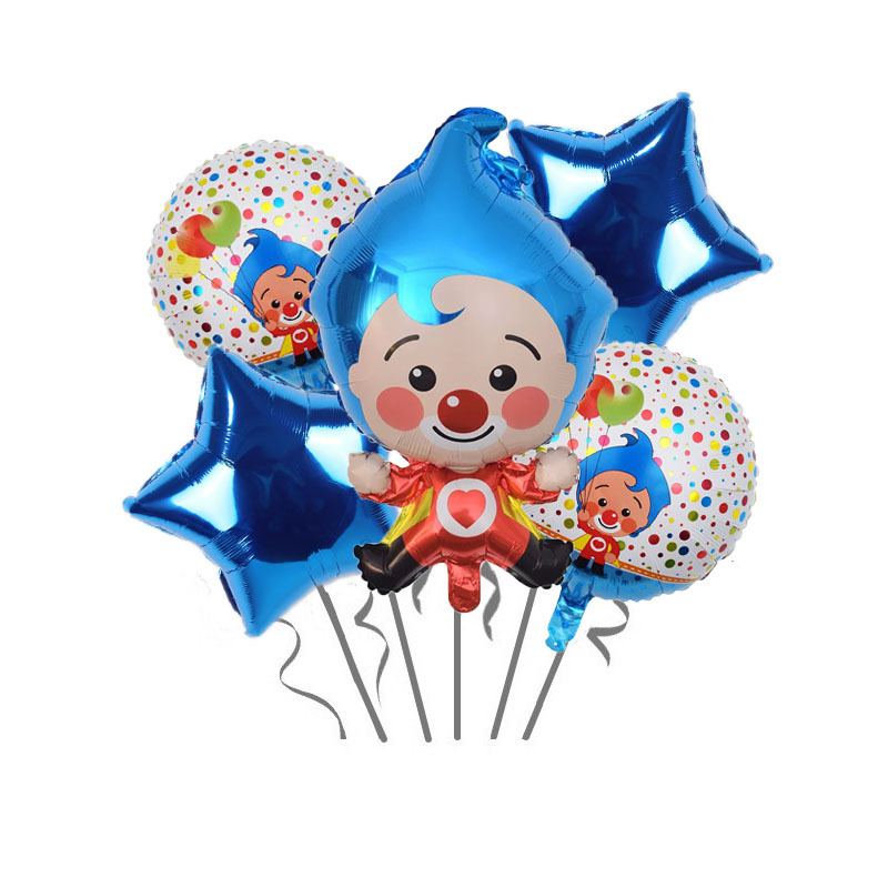 Cartoon Plim Clown Shape Aluminum Film Decorative Balloon Package Birthday Party Banquet Scene Background Stage Layout