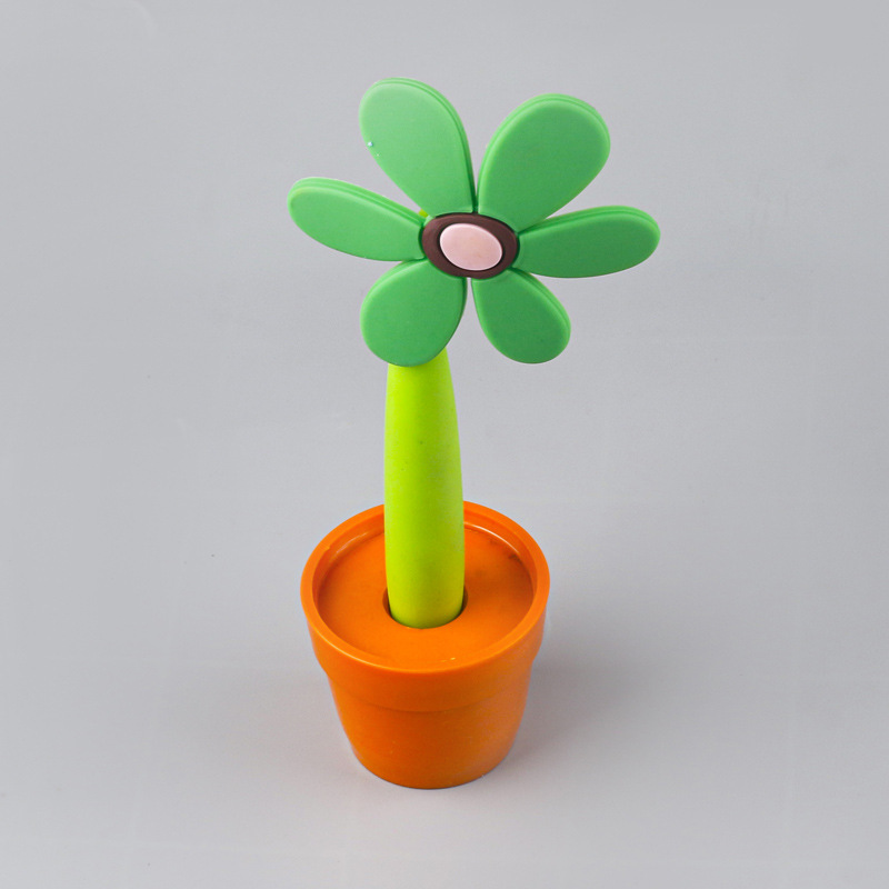 Advertising Set Creative Cute Realistic Cartoon Plant SUNFLOWER Potted Ballpoint Pen Student Learning Pens for Writing Letters