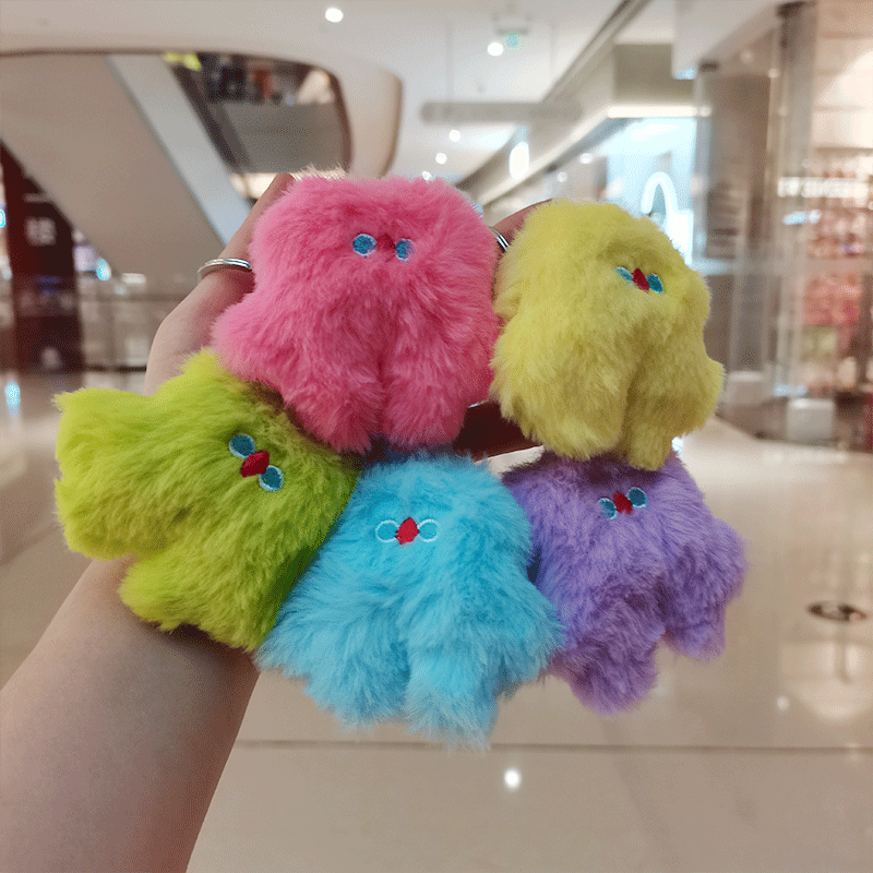 可爱女ins粉笨笨钥匙扣公仔包包汽车小饰品卡通玩偶书包毛绒挂件