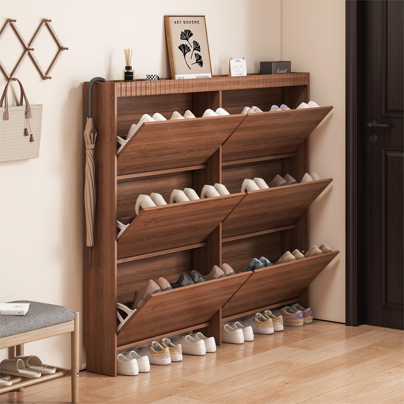 门口超薄鞋柜入户楼道门后窄翻斗鞋柜小户型大容量家用简约玄关柜