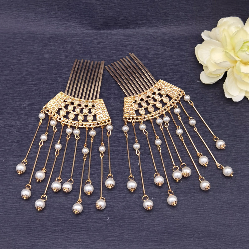 古风汉服复古日常发梳宋制古装头饰襦裙宫廷珍珠流苏吊坠发饰插梳