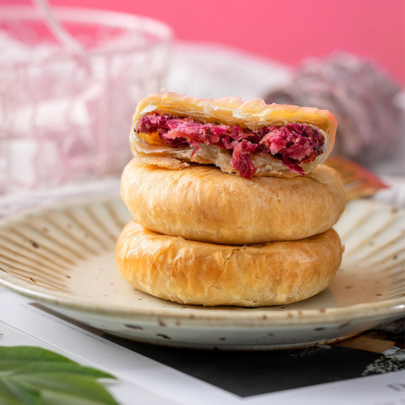 玫瑰饼鲜花饼礼盒装正宗八街玫瑰饼云南特产零食10枚500克-阿里巴巴