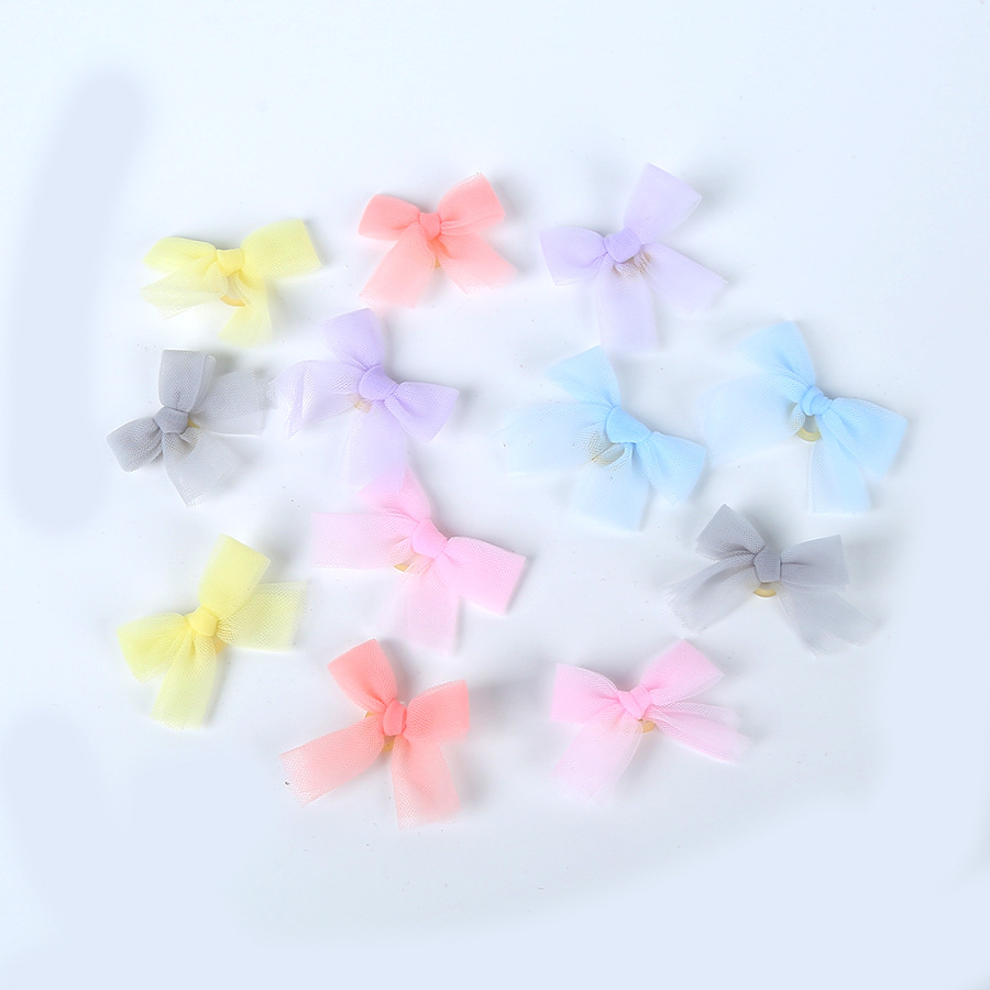 韩版新款网纱打结小蝴蝶结宠物用品宠物狗狗头饰花朵头花约克夏泰