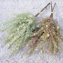 3枝手札加粉松花刺柏柏叶L384 仿真花假花家居婚庆花束花卉花艺