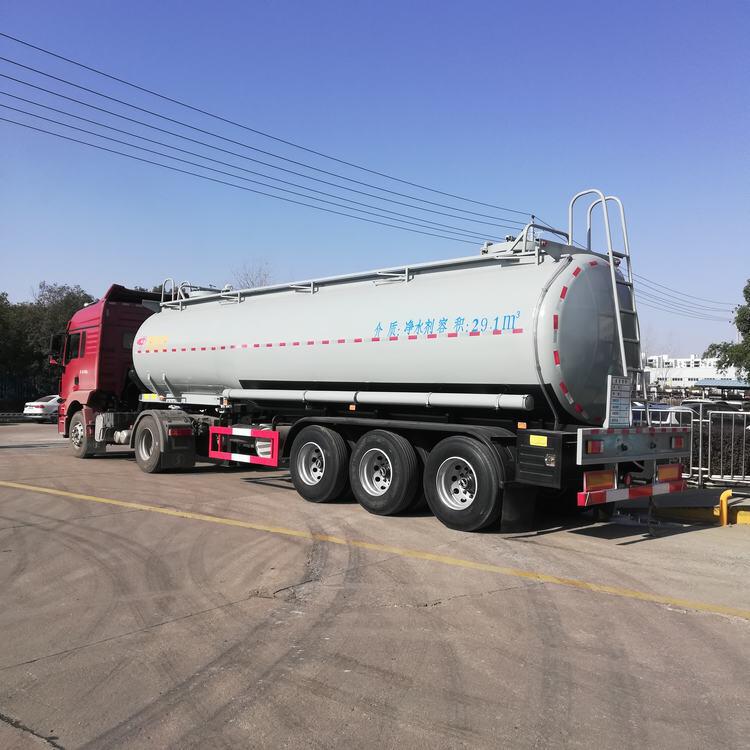 沉淀剂腐蚀性普货半挂槽罐车 减水剂普货户供液罐车