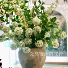 5头雪球仿真花木绣球小手球假花婚庆布景花艺插花干花摆件跨境批