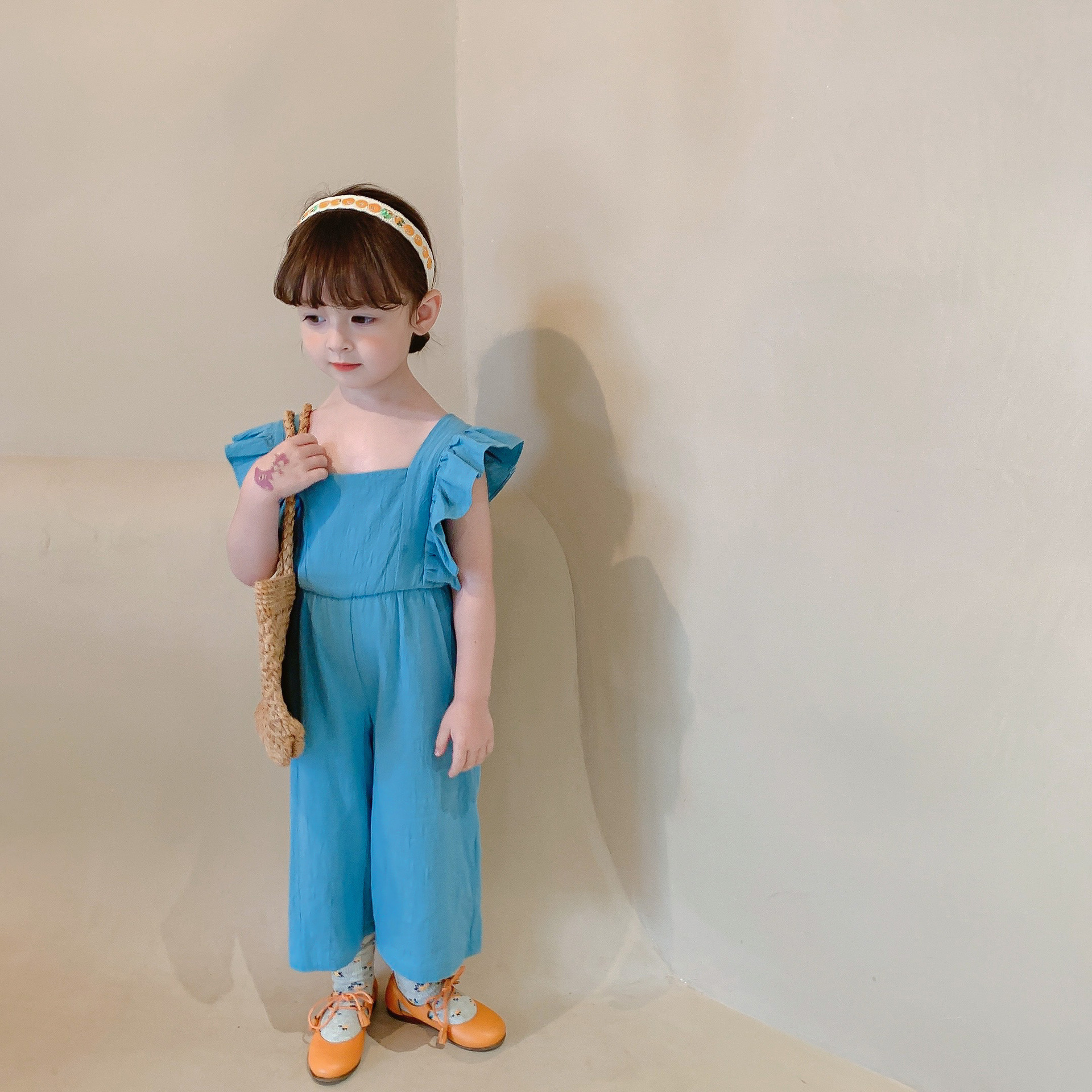 儿童甜美连体裤夏女童防蚊裤度假风长裤童裤3-8岁童装一件代发