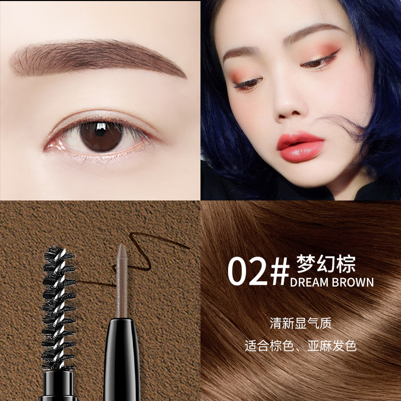 Novo Carved Shaping Ultra-Fine Eyebrow Pencil Ultra-Fine Pen Point Waterproof Sweat-Proof Not Smudge Female Beginner Double-Headed Eyebrow Pencil