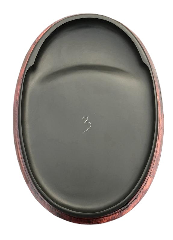 精品歙砚台天然原石材料鱼子纹端砚文房四宝10英寸腰圆素砚婺源砚