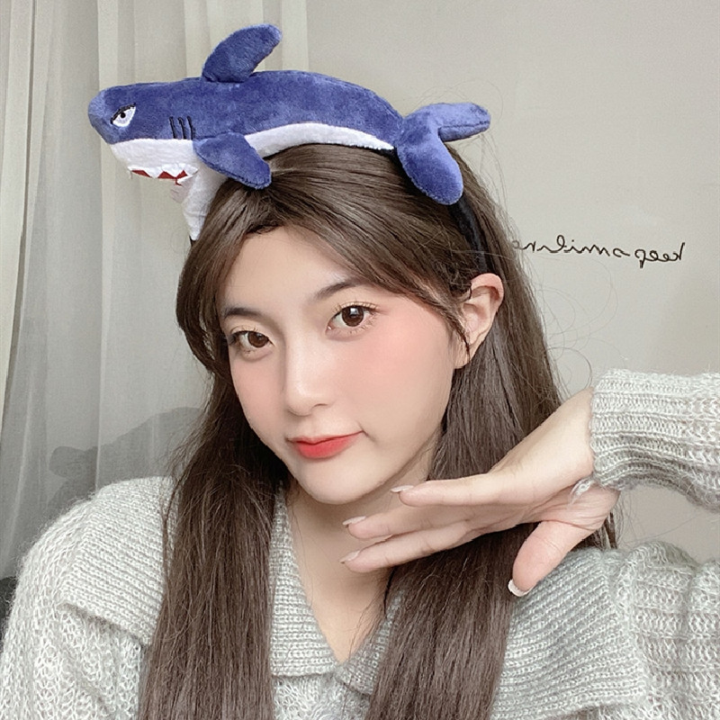 卡通毛绒玩具公仔鲨鱼发箍头箍搞怪个性发饰发卡发箍旅游拍照发箍