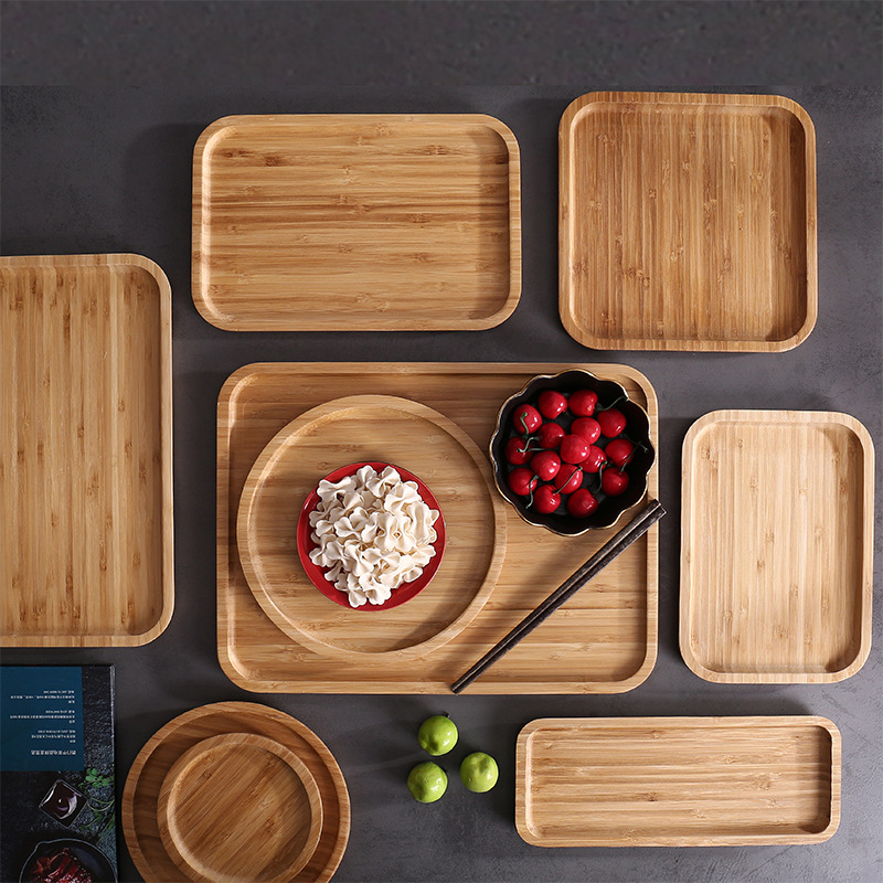 japanese bamboo wood pallet wooden plate rectangular bamboo plate wood dish wooden tray disc cup plate barbecue plate