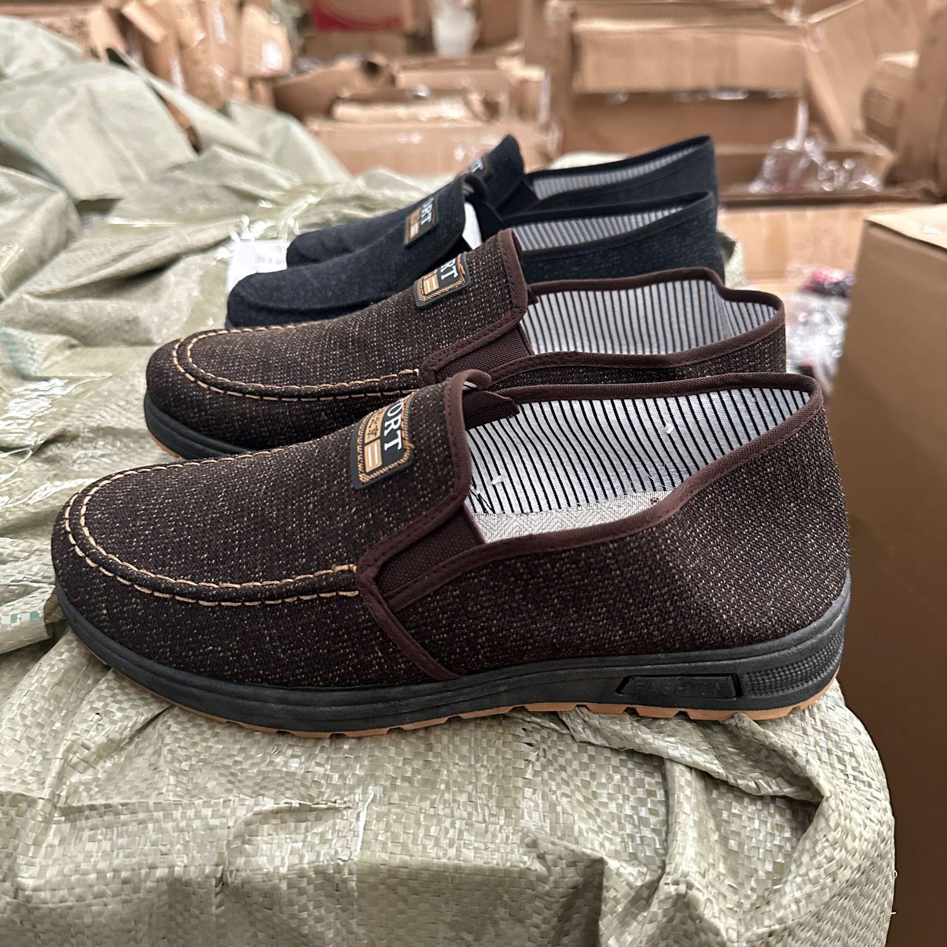 Foreign Trade Men's Shoes Casual Soft Bottom Cloth Shoes Slip-on Old Beijing Cloth Shoes Tendon Bottom Men's Walking Shoes Foreign Trade Wholesale