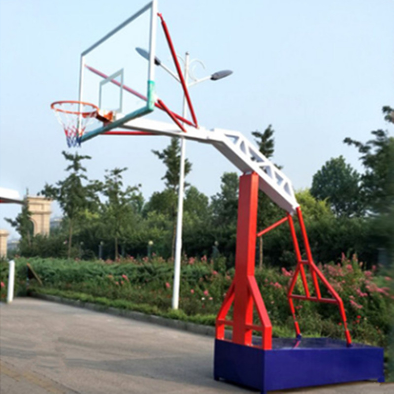 厂家批发室外标准比赛平箱凹箱成人加固三色移动仿液压篮球架