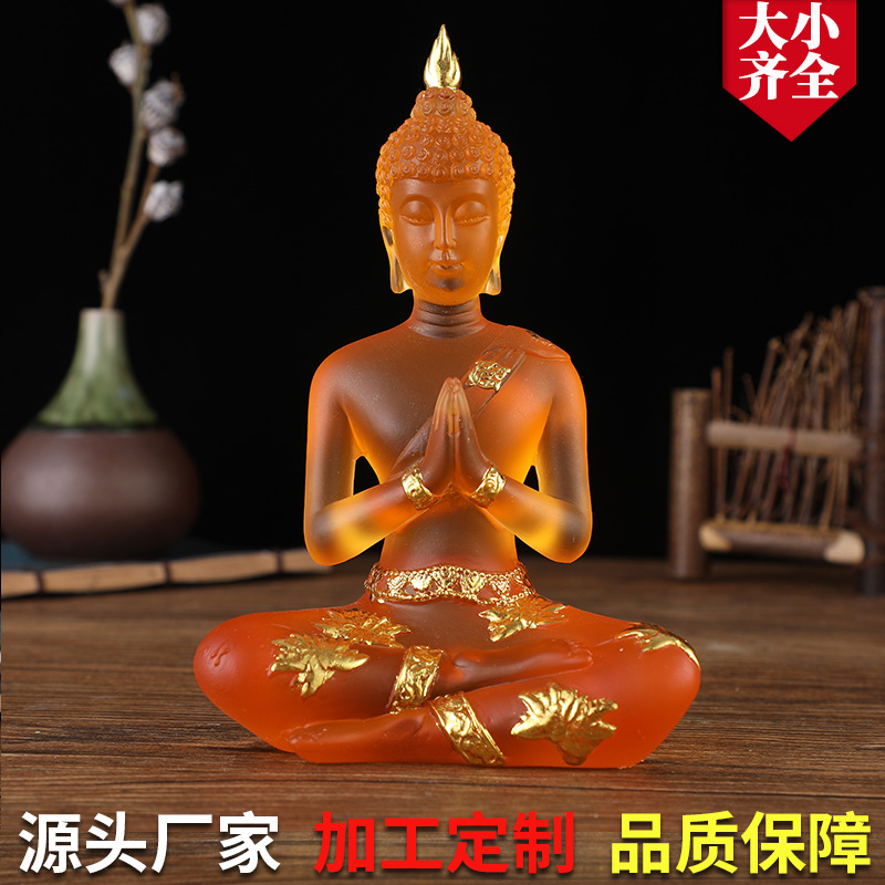 new style buddha statue thai thai buddha indian buddha southeast asia water glass resin gold foil decoration source manufacturer