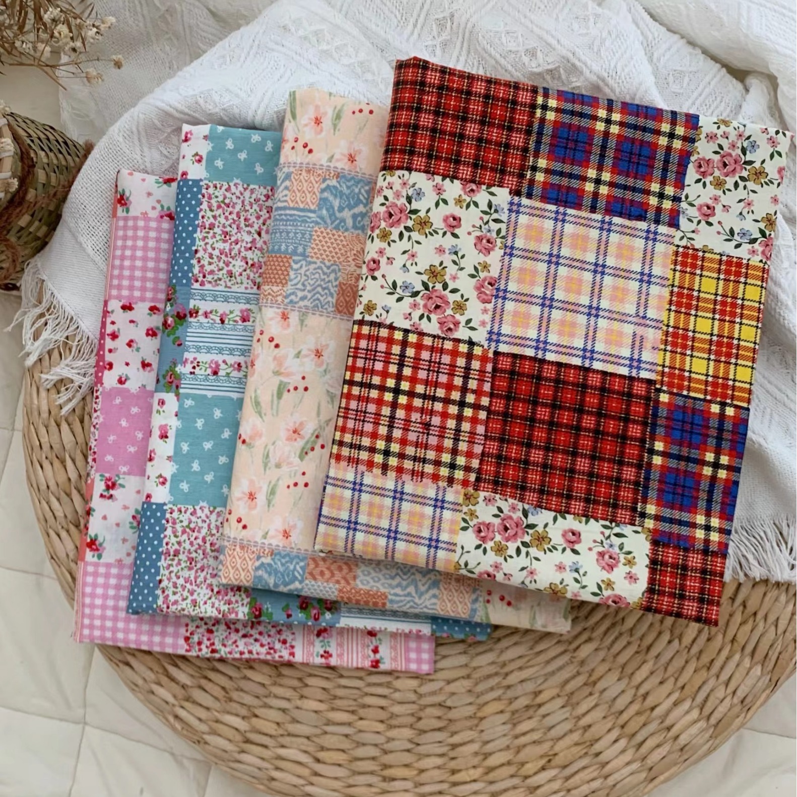 全棉数码印花拼布印花布料手工连衣裙衬衫家居服儿童服装印花面料