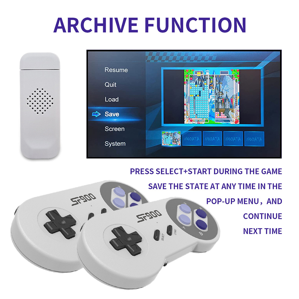 Sf900 Hd Wireless Game Console Contains 1500 Game Doubles Game Handle Double Game Console Cross-Border