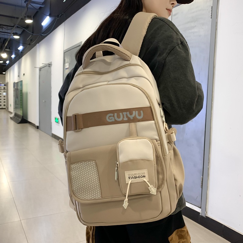 Korean Style Schoolbag 2024 New Trendy Campus Harajuku Style Large Capacity Backpack Middle School Students Backpack