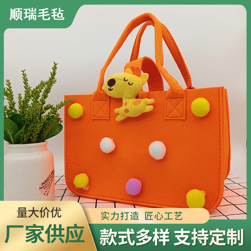 popular online cartoon bag felt bag gift handbag shopping bag one hundred-day banquet candy companion