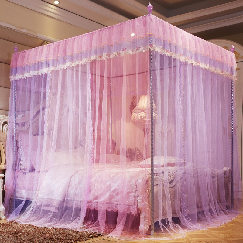 Summer Princess-Style Floor Mosquito Net Three-Door Encryption Reinforcement Bed Curtain Single Double Children's Beds Mosquito Nets Gauze Tent