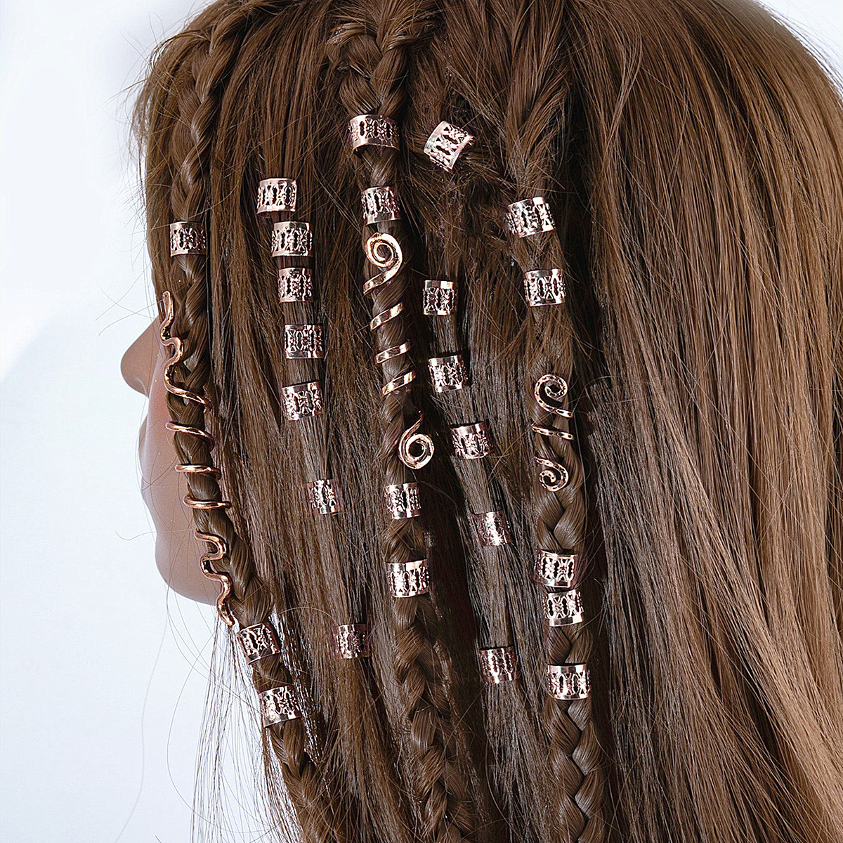 European and American Popular Viking Celtic Knot Vintage Ethnic Style Rotating Spiral Snake-Shaped Dreadlocks Barrettes Irish Hair Accessories