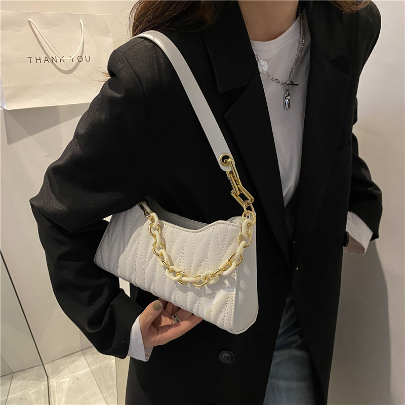 Popular 2021 New Autumn and Winter Bags Women's All-Match Rhombus Underarm Bag Niche Women's Shoulder Bag Portable Women's Bag