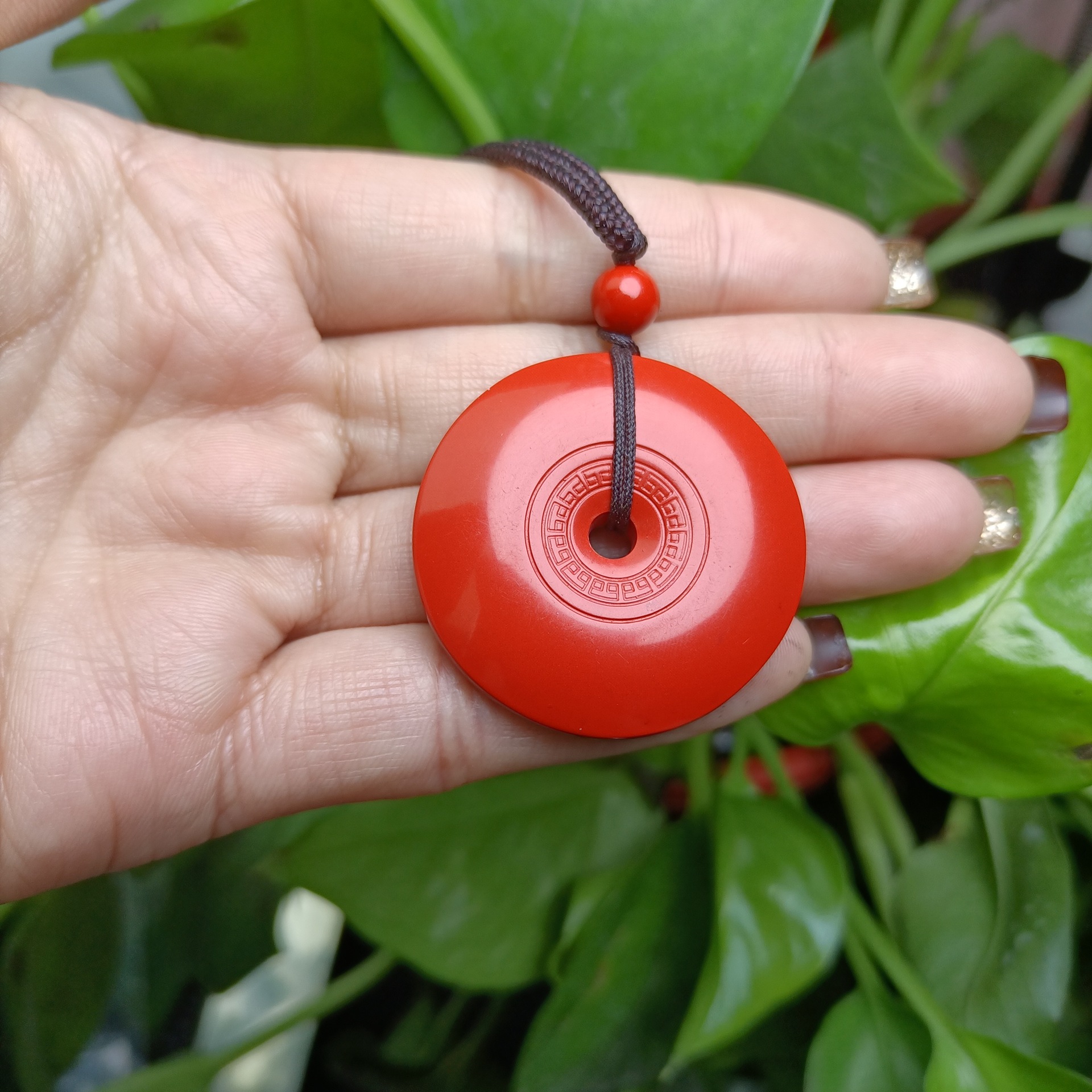 精美好看朱砂高含量帝王砂回纹平安扣本命年挡避免厄化解网红爆款