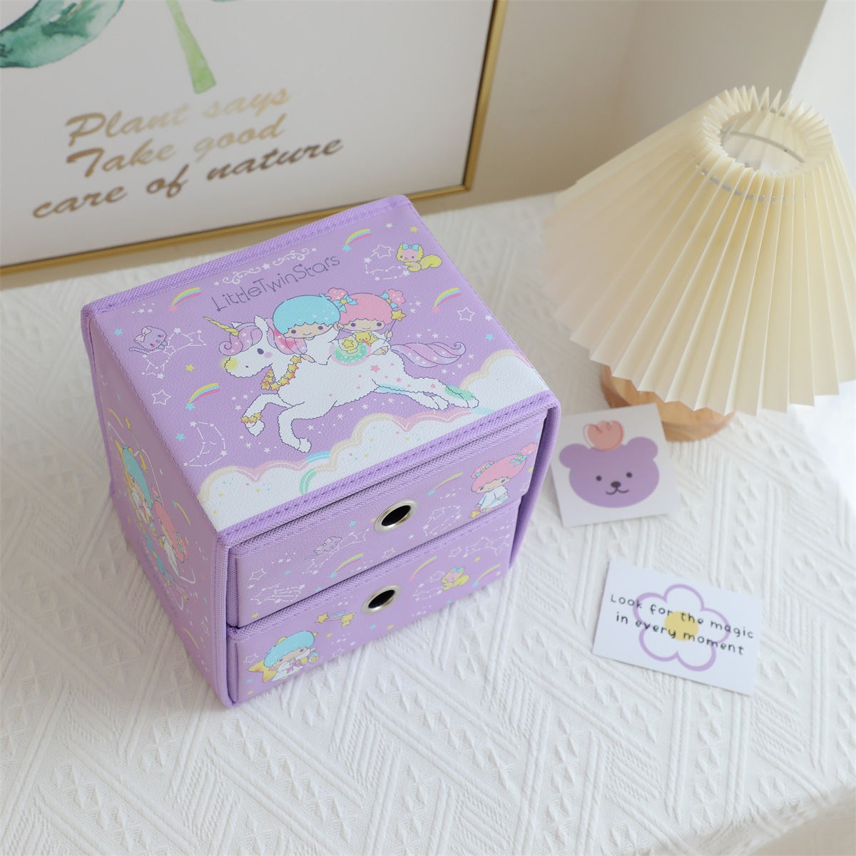 Foldable Drawer-Type Double-Layer Fabric Jewelry Storage Box