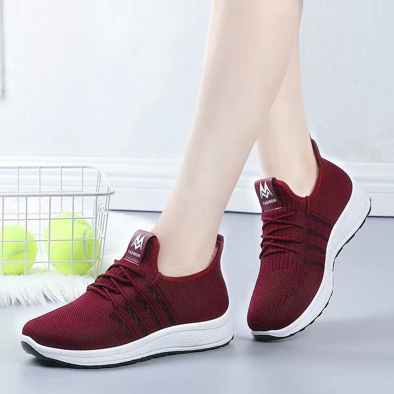 New Old Beijing Cloth Shoes Women's Shoes Flat Middle-Aged and Elderly Casual Running Shoes Breathable Mesh Shoes Non-Slip Walking Shoes Pumps