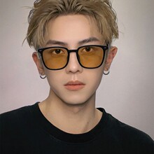 黑框茶色墨镜男士2025新款潮方形开车专用高级感大脸近视太阳眼镜