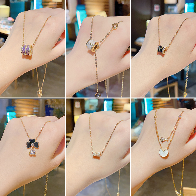 高货钛钢项链女欧美大蛮腰锁骨链简约饰品源头工厂董必春配饰