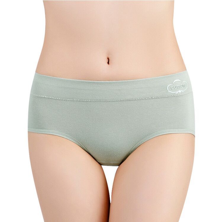 Graphene Women's Underwear Mid-Waist Purified Cotton Underwear Women's Printed Cotton Mid Waist Underwear Factory Wholesale