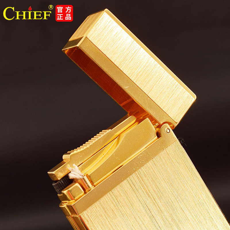 首领煤油朗声打火机侧滑砂轮火石拉丝光面创意礼品火机男士礼物