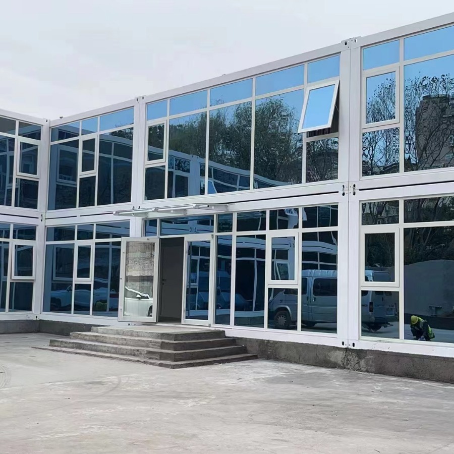 简易房打包箱移动玻璃幕墙活动房中空玻璃 移动 办公室幕墙集装箱