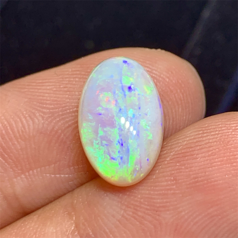 新品到货天然澳大利亚白欧泊了椭圆9.1*14.1*5.