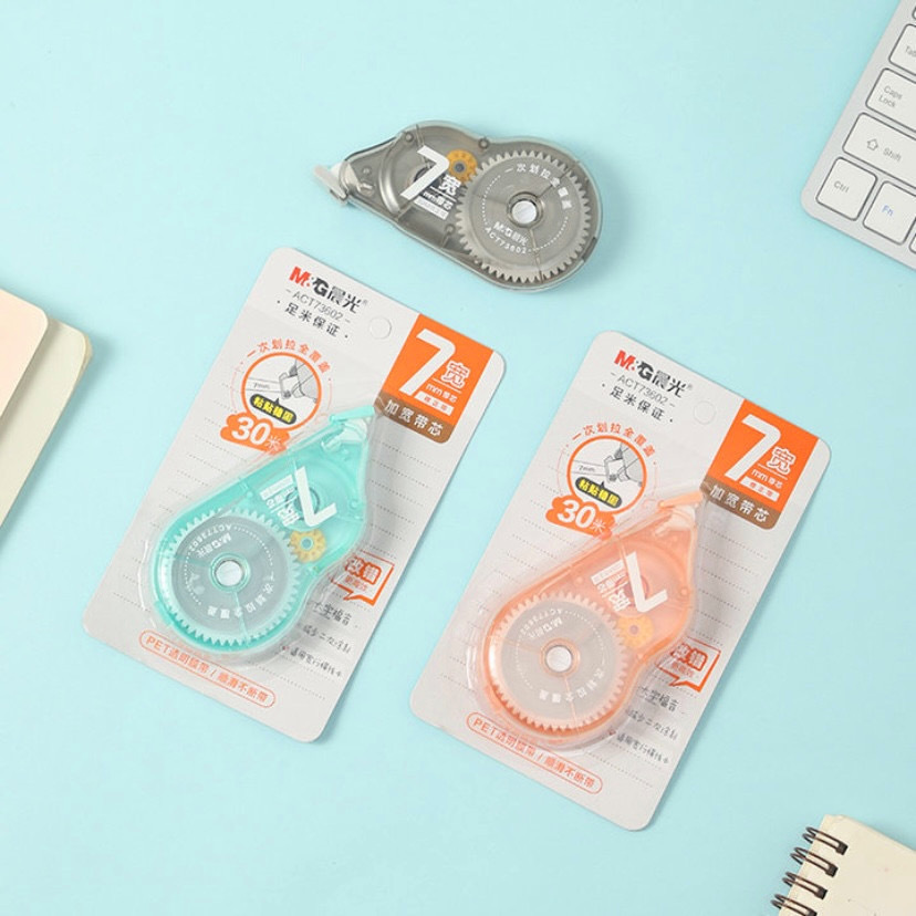 晨光文具新品加宽带芯修正带改正带20米大容量涂改带73408不易断