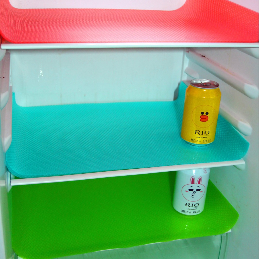 4片装冰箱垫多片可裁剪易清洗防污冰箱垫防水隔热橱柜垫冰箱垫
