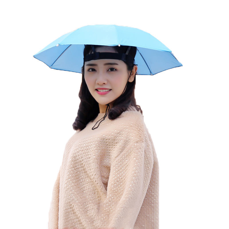 头戴遮阳伞帽户外运动帽伞钓鱼采茶伞帽子晴雨伞太阳伞成人儿童款