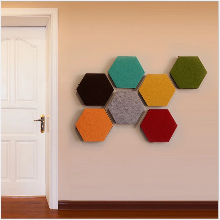 毛毡隔音板九宫格六边形吸音板聚酯纤维留言板 幼儿园装饰吸音板