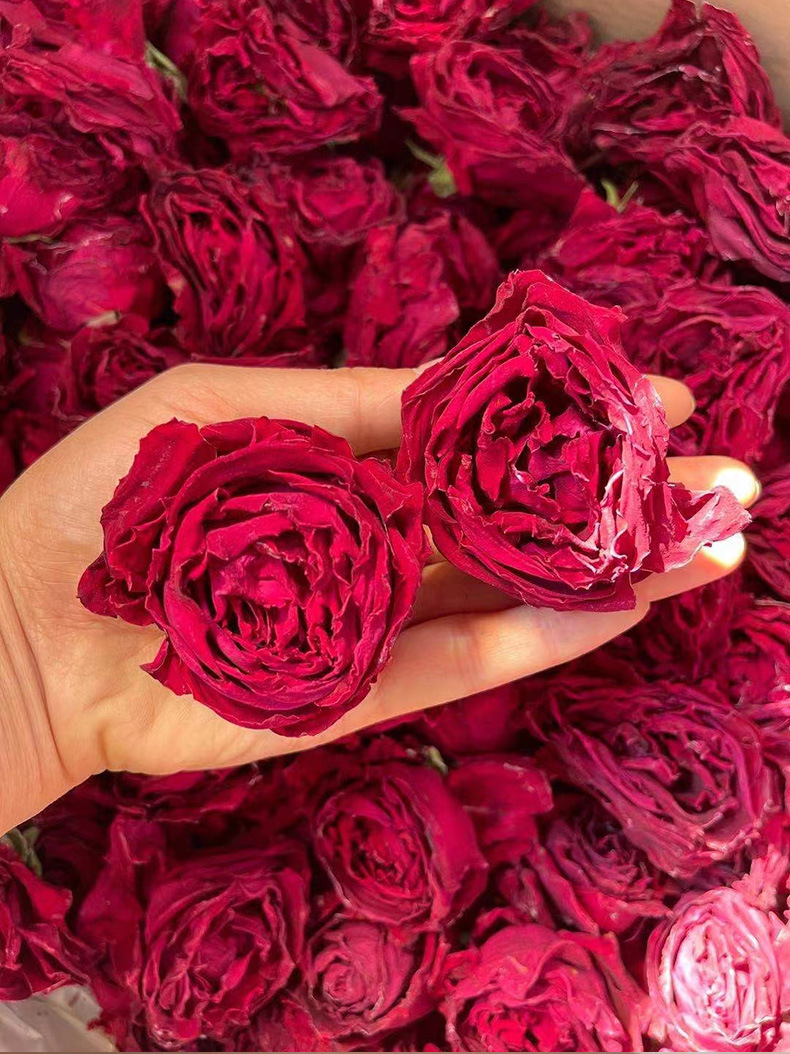 2022头茬新花云南墨红玫瑰冻干玫瑰花茶瓶装礼盒装墨红玫瑰花瓣