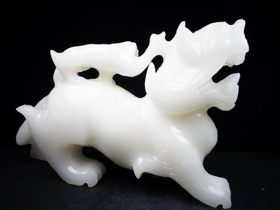 白玉阿富汗玉貔貅摆件汉白玉石麒麟家居办公室装饰礼品工艺品摆设