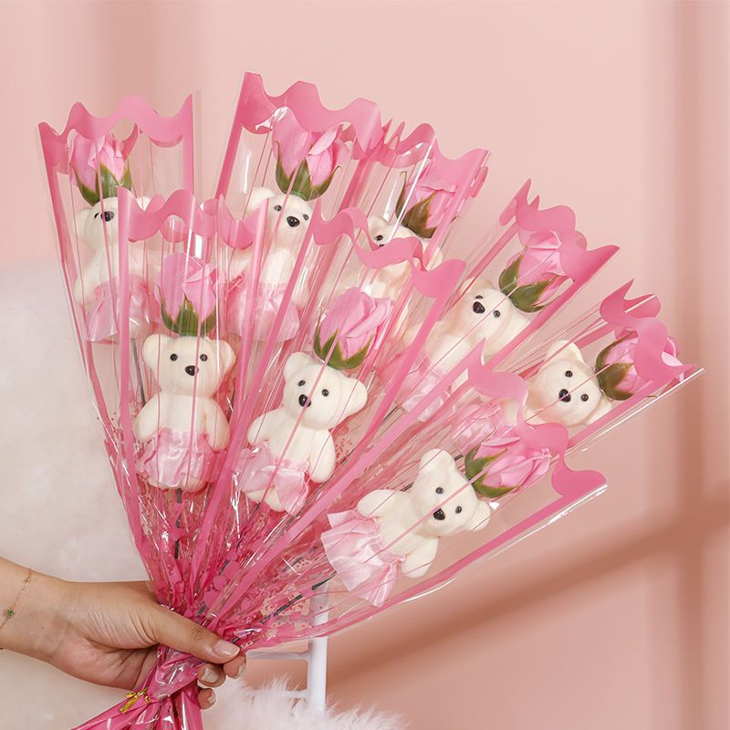 Teacher's Day Gift for Teachers for School Season Simulation Bear Soap Flower Rose Bouquet Gift for Girlfriend