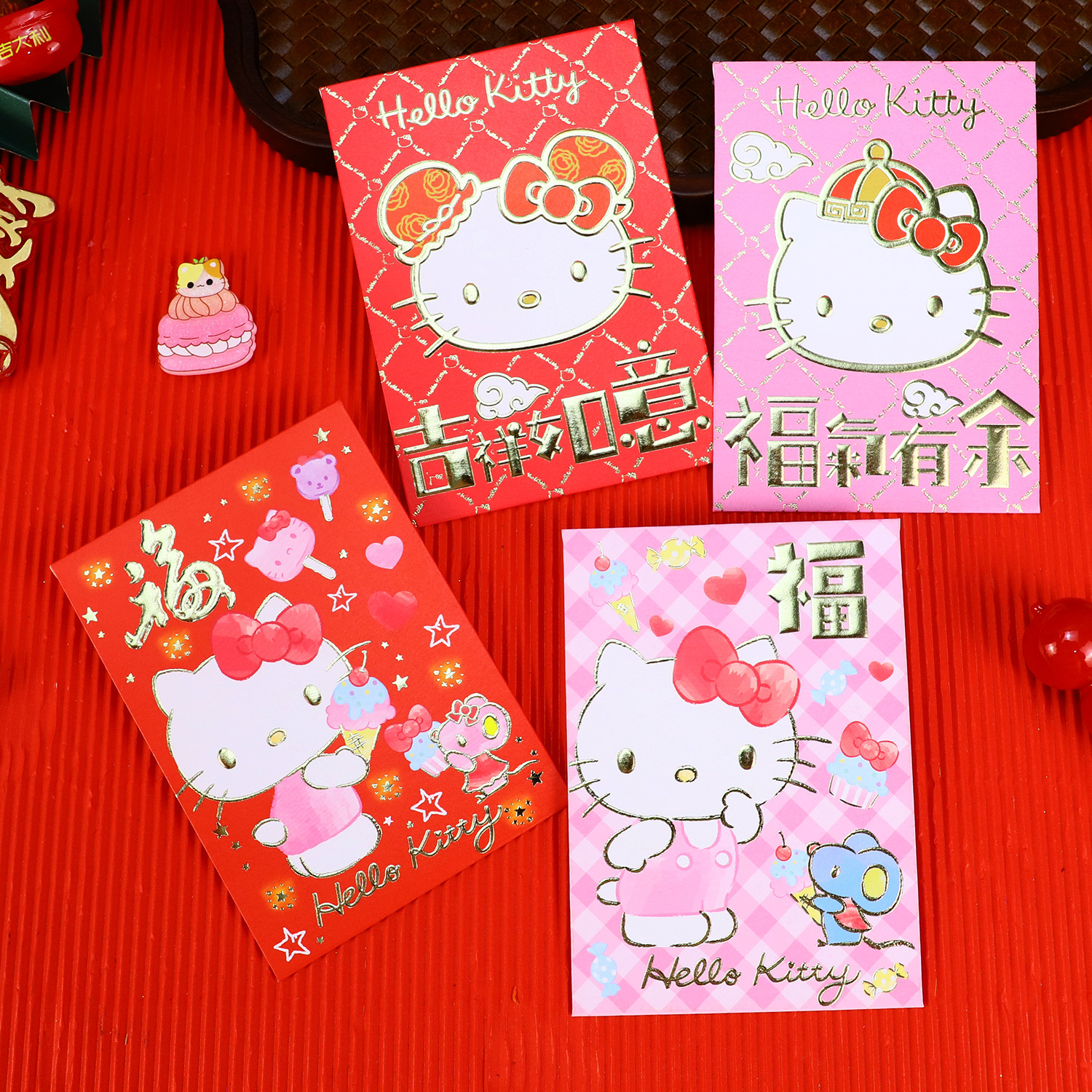 批发特价中式卡通hellokitty红包可爱凯蒂猫儿童压岁新年利是封