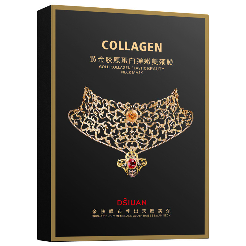 Live Tishiyan Gold Collagen Neck Mask Boxed 25G * 5 Pieces Fade Neck Pattern Factory Wholesale