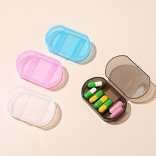 迷你便携3格小药盒翻盖透明三格收纳盒塑料分装药丸盒支持印logo