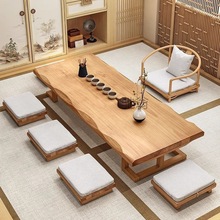 NIh实木日式茶几榻榻米茶桌简约现代茶桌椅组合瑜伽馆禅意矮几桌